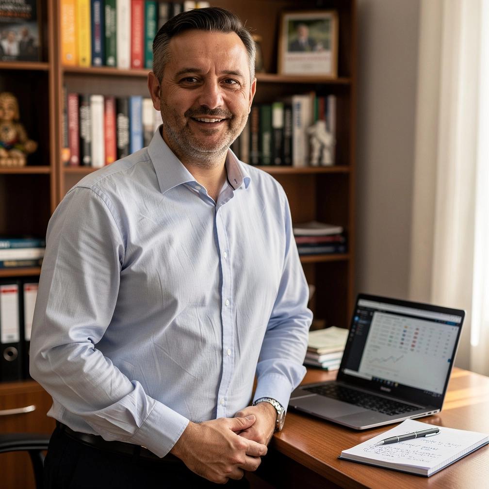 Szabadúszó pénzügyi tervező eszközökkel és bevételstabilizáló könyvekkel dolgozik számítógép előtt.